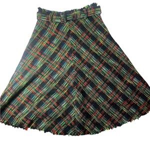 Zara Plaid A-Line Skirt - Multicolor